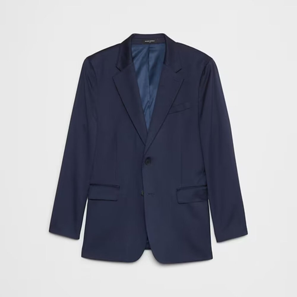 NEW Banana Republic Factory Navy 48R Tailored Fit Classic Satin Suit Jacket